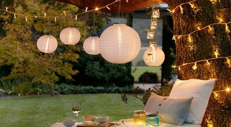 iluminación decorativa forma de globo para jardin