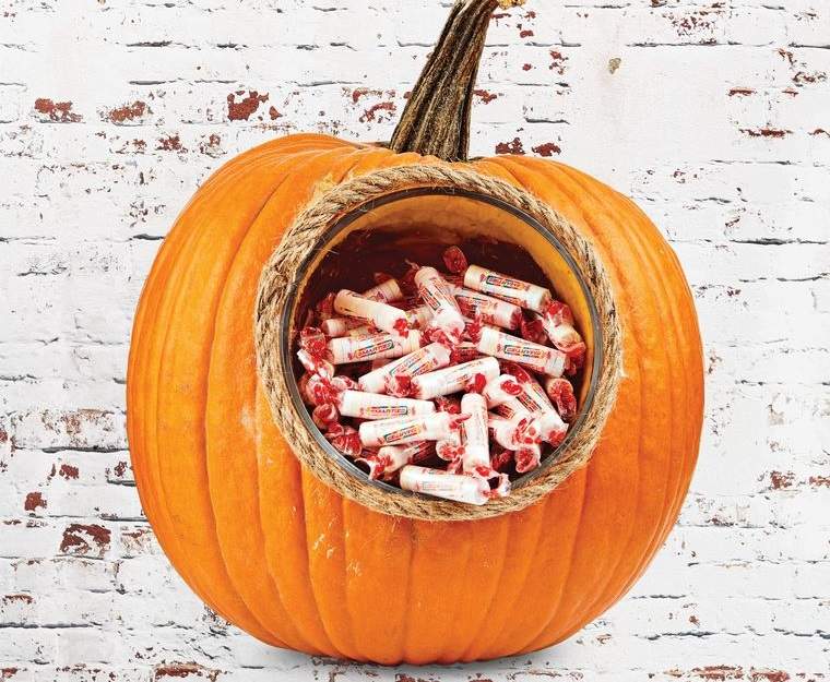 decoración de halloween calabaza dispensador de dulces