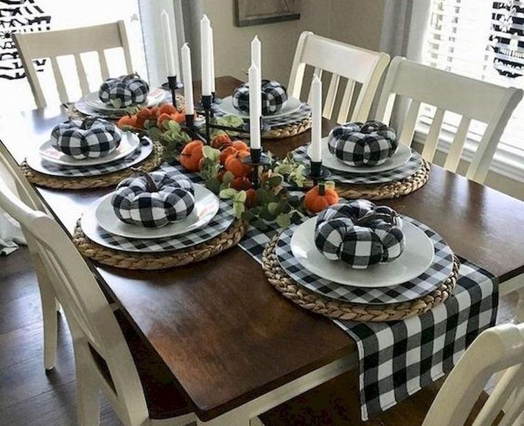 decoración otoño para mesa comedor