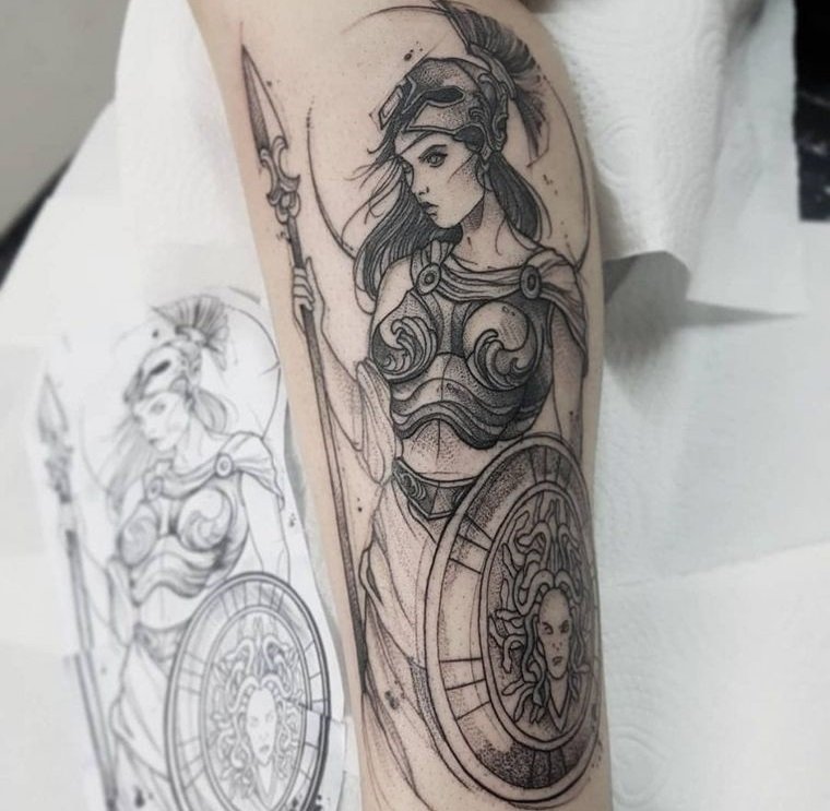 tatuajes para mujeres de diosa atenea