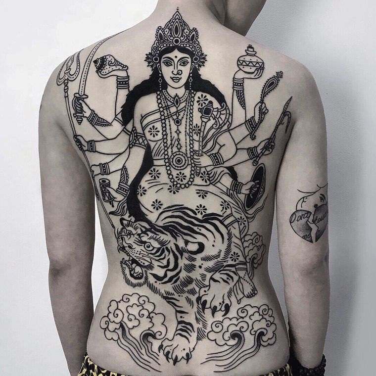 tatuajes para mujeres de la diosa durga