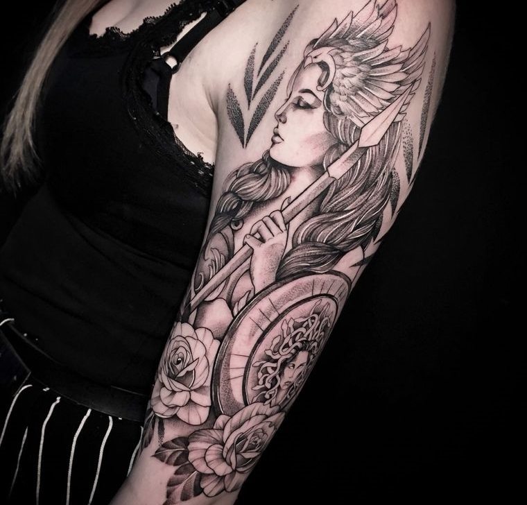 tatuajes para mujeres diosa atenea