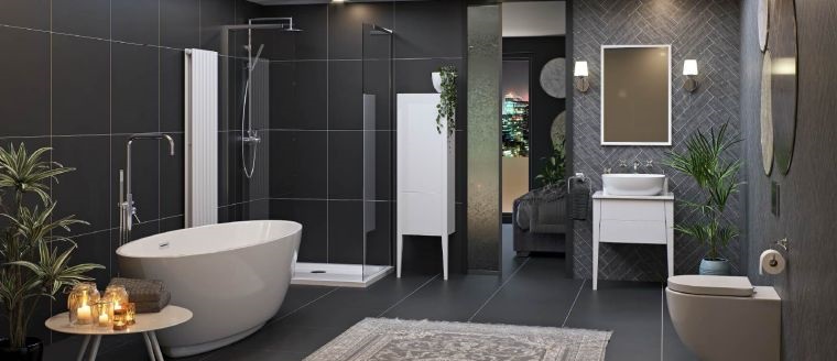 baños en color negro