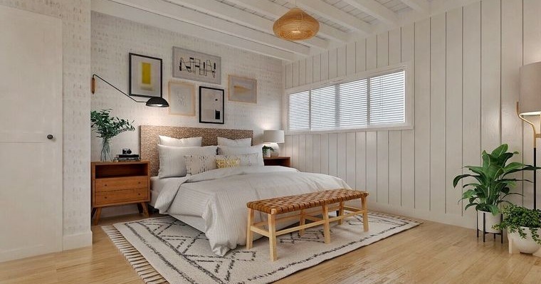 dormitorio con estilo escandinavo