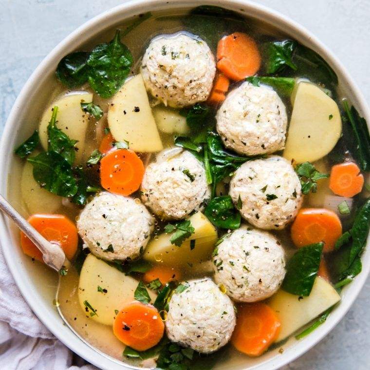 recetas de sopas verduras albondigas de pollo