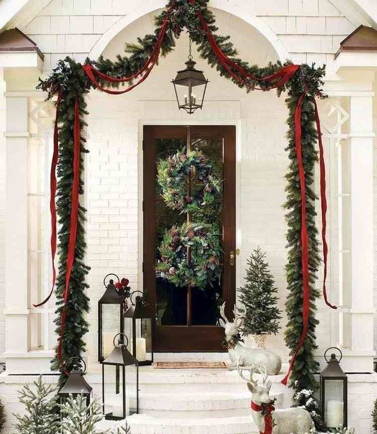 sencilla decoracion navideña exterior