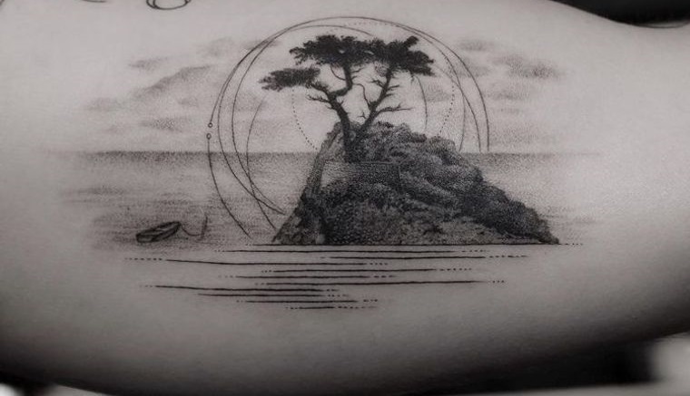 tatuajes de árboles cipres