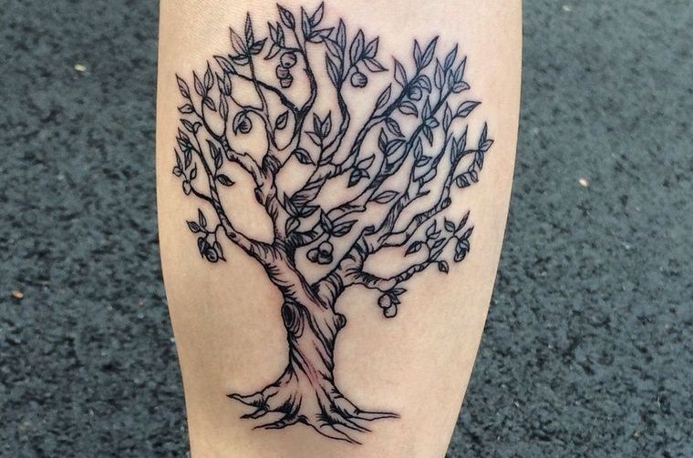 tatuajes de árboles manzano