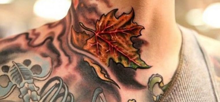 tatuajes de hojas hermoso diseño