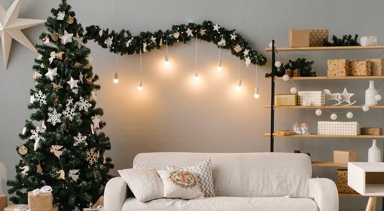 decoracion minimalista para arboles de navidad