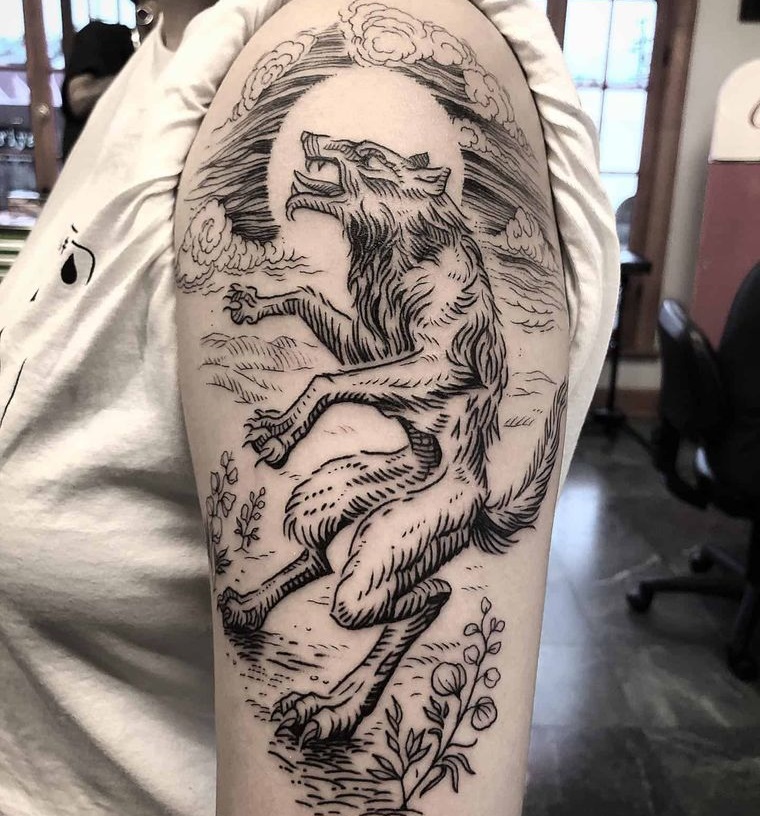 hombre lobo arte simbolico
