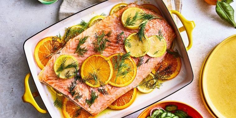 salmon asado para cenar