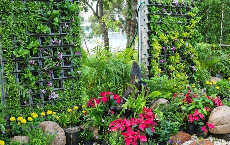 decoración para jardín con jardineria vertical