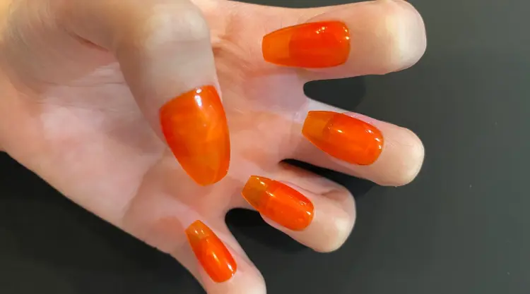 manicura jelly color naranja