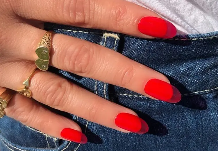manicura jelly en color rojo
