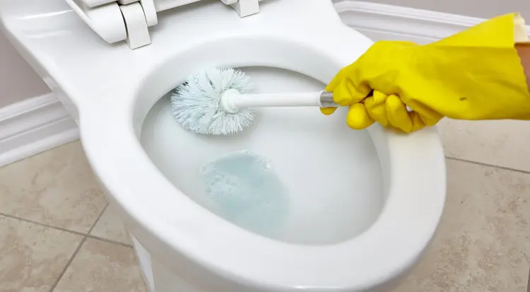 não misture alvejante de limpeza de vaso sanitário