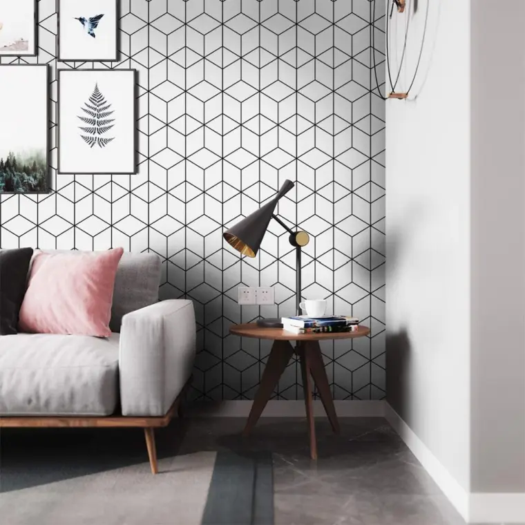 ideias de papel de parede nórdico para a sala de estar