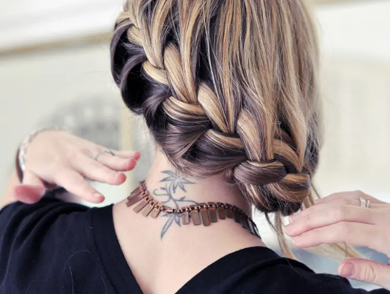 braided hairstyles with tattoo