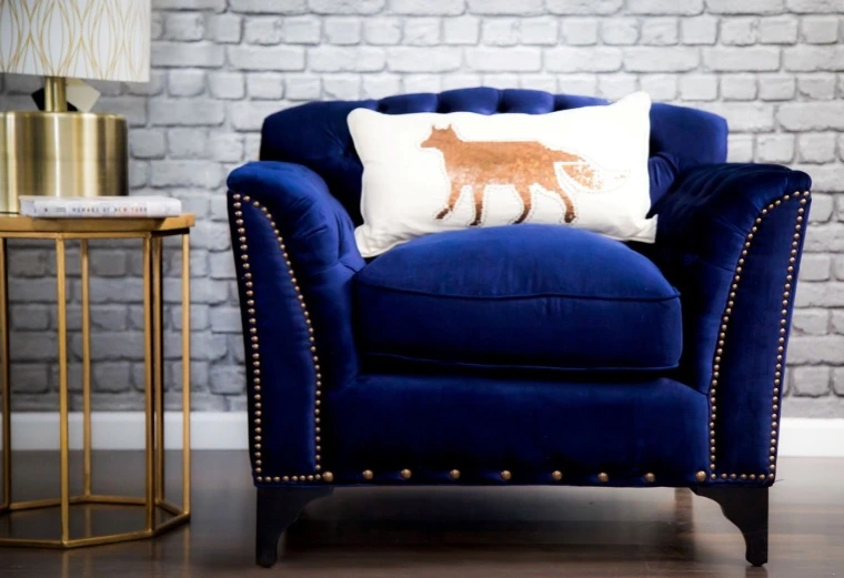 Azul Royal Sofa-Terciopelo