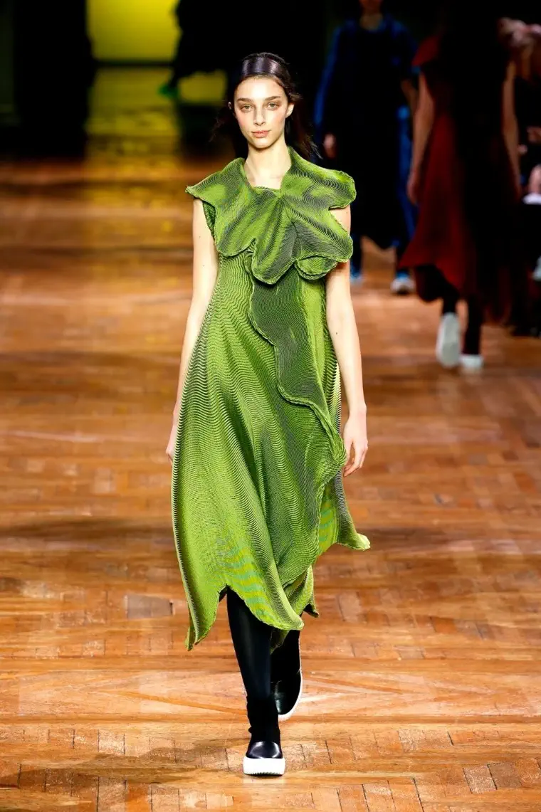 Lime-Green-Pleated-Dress-by-Issey-Miyake