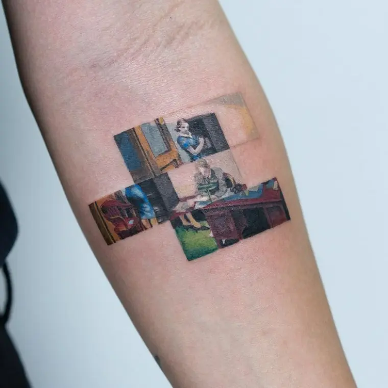 collage tatuajes pequeños color