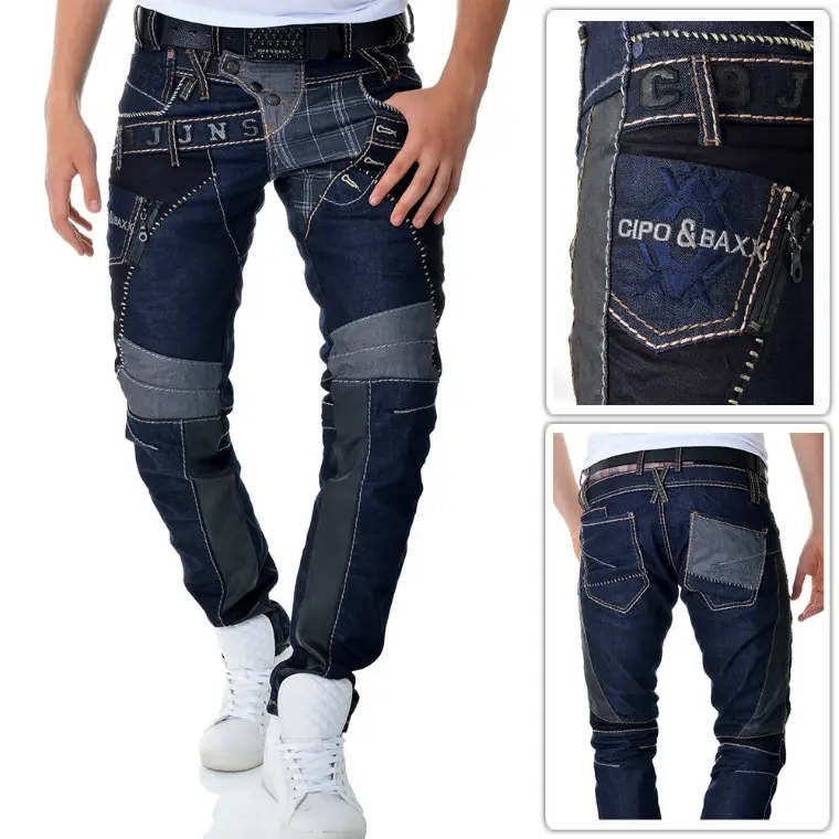 jeans de doble cintura para hombre