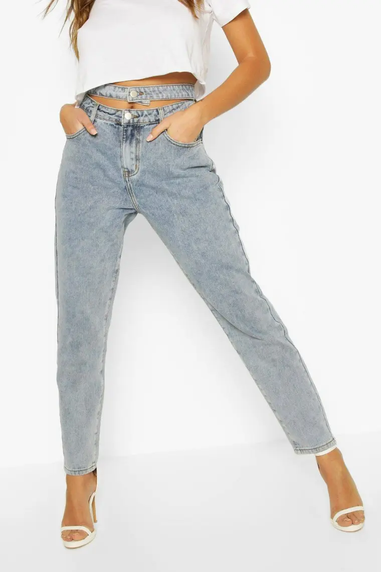 ultimo moda jeans de doble cintura