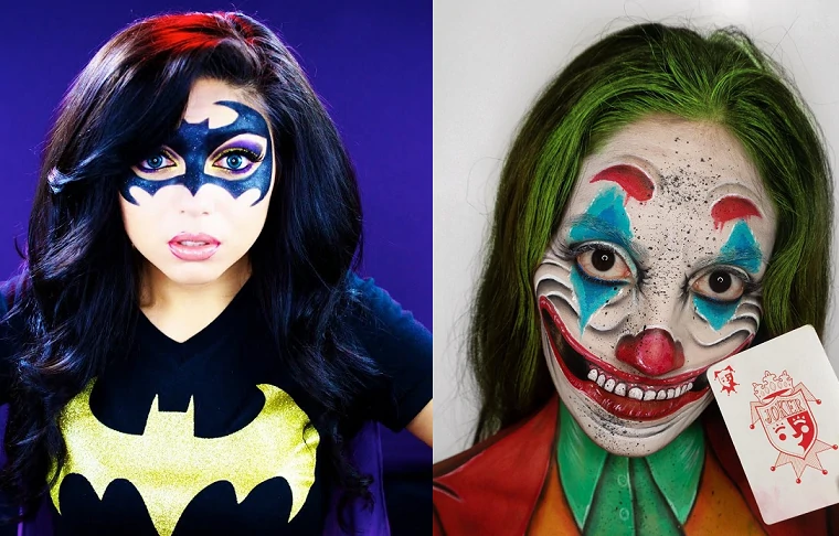 maquillaje del joker y batman