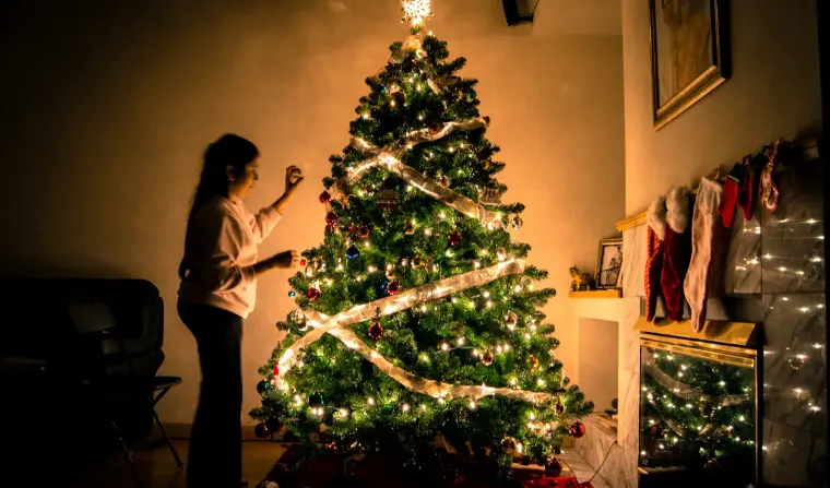 árbol de navidad natural decoración