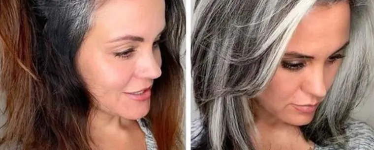 cambio radical a pelo gris, para lucir más joven