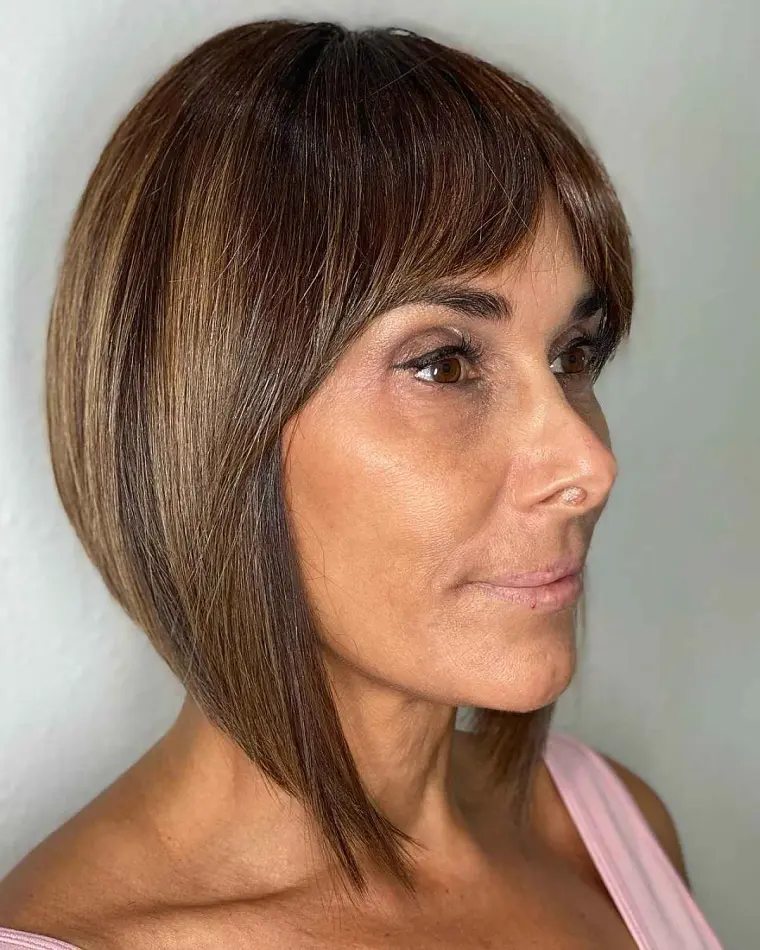 corte 50 años con flequillo ideas