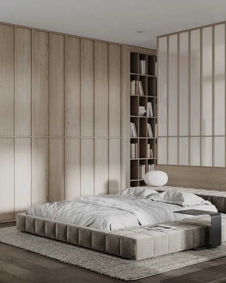 muebles de madera en el dormitorio
