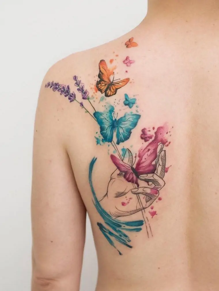 mariposas tatuaje acuerela 2023