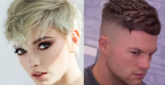 peinados de pelo corto hombre y mujer