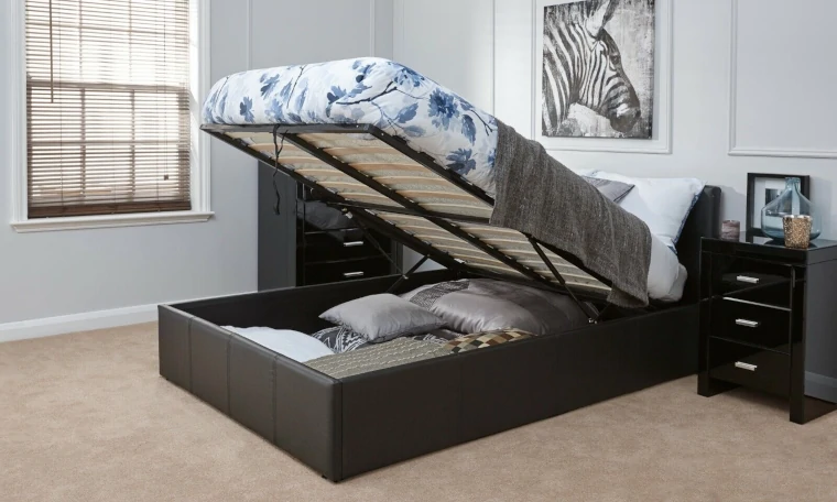 Bed with ottoman storage