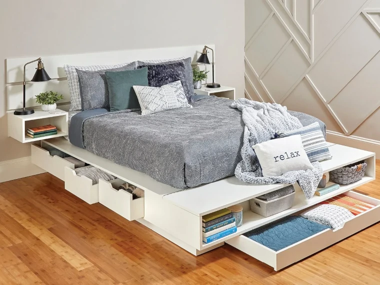 Las camas de almacenamiento te permiten tener la habitación organizada