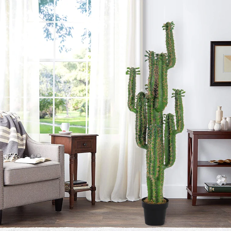 Planta grande artificial de cactus para decoración de interiore
