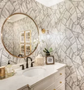 ideas para decorar el baño con papel de pared