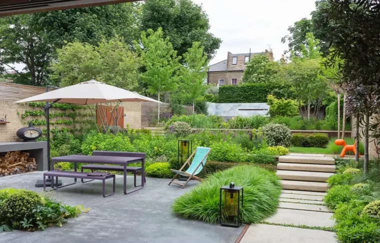 jardin en pendiete moderno ideas