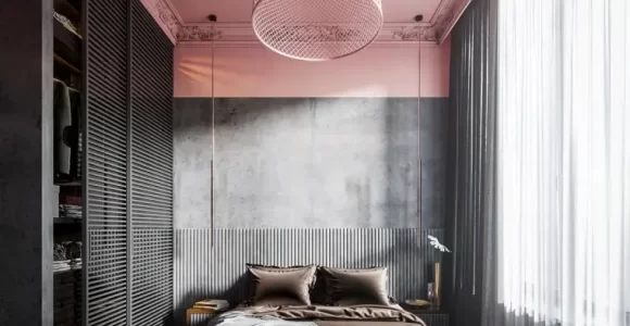 color rosa en el dormitorio moderno