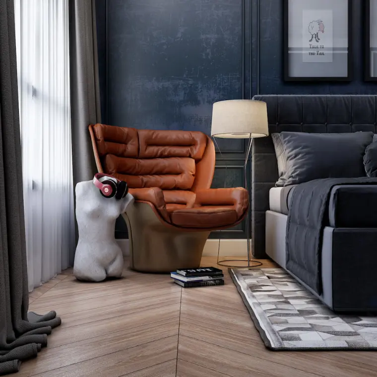 colores oscuros dormitorio moderno 2023 estilo