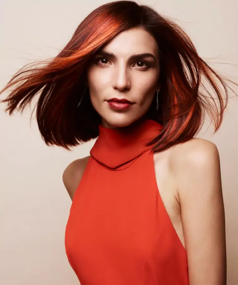 corte de pelo bob cabello rojo