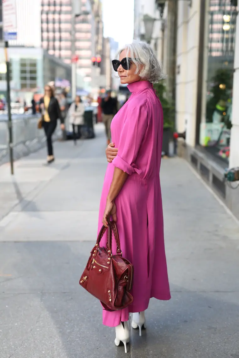 vestido rosa 60 años mujer ideas