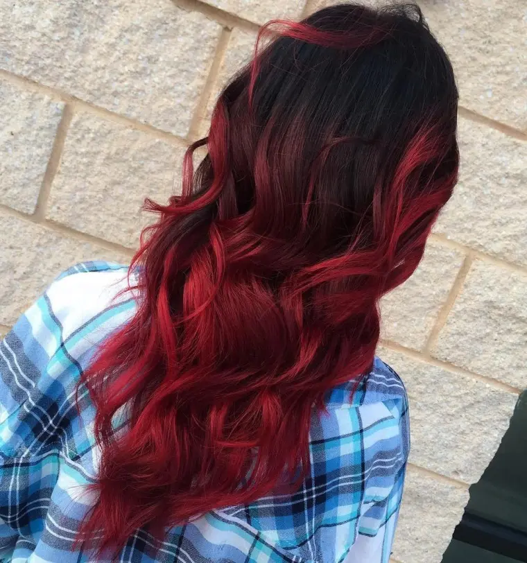 color ombre rojo cabello opciones ideas