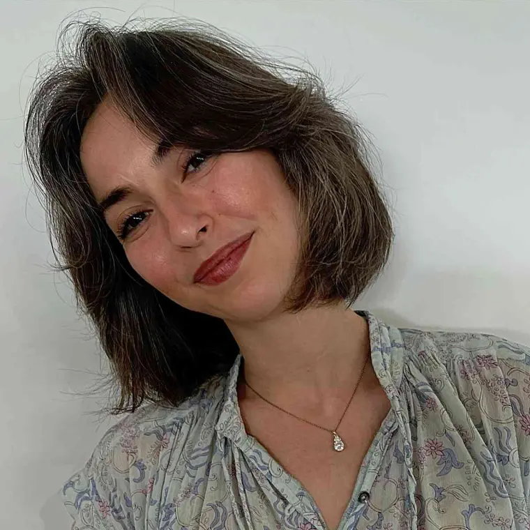 corte bob con flequillo de cortina