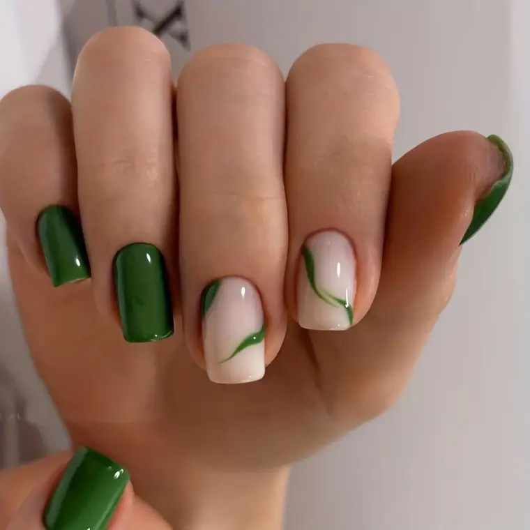 bellas uñas color verde