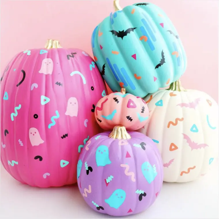 bellas y coloridas calabazas de halloween