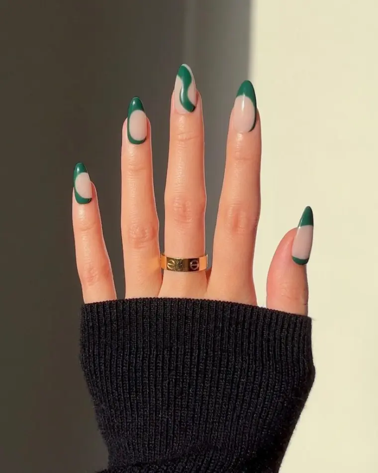 diseño uñas manicura color verde
