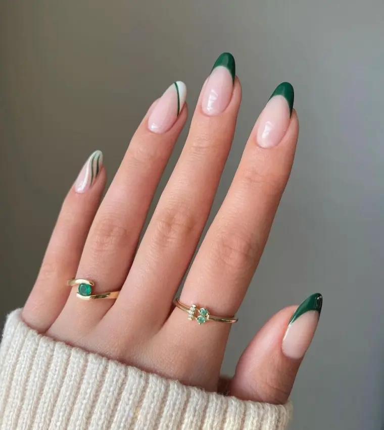manicura franceas en verde ideas uñas