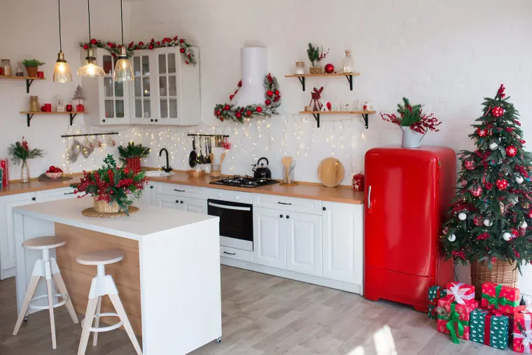 como decorar la cocina para navidad ideas